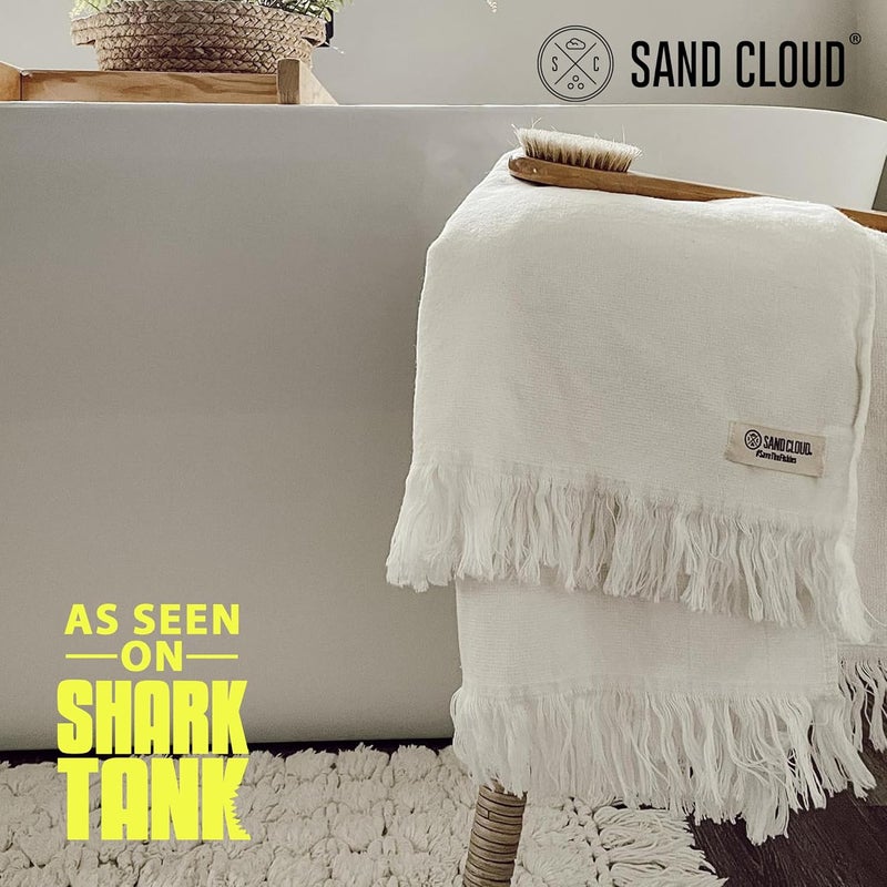 Sand Cloud Turkish Bath Towels Bundle for Bathroom, Set of 4 (Terra Ivory) - Large Size - 100% Certified Organic Cotton Yarn is Lightweight, Soft & Absorbent - Premium Bath & Hand Towels Dry Faster - Image 2
